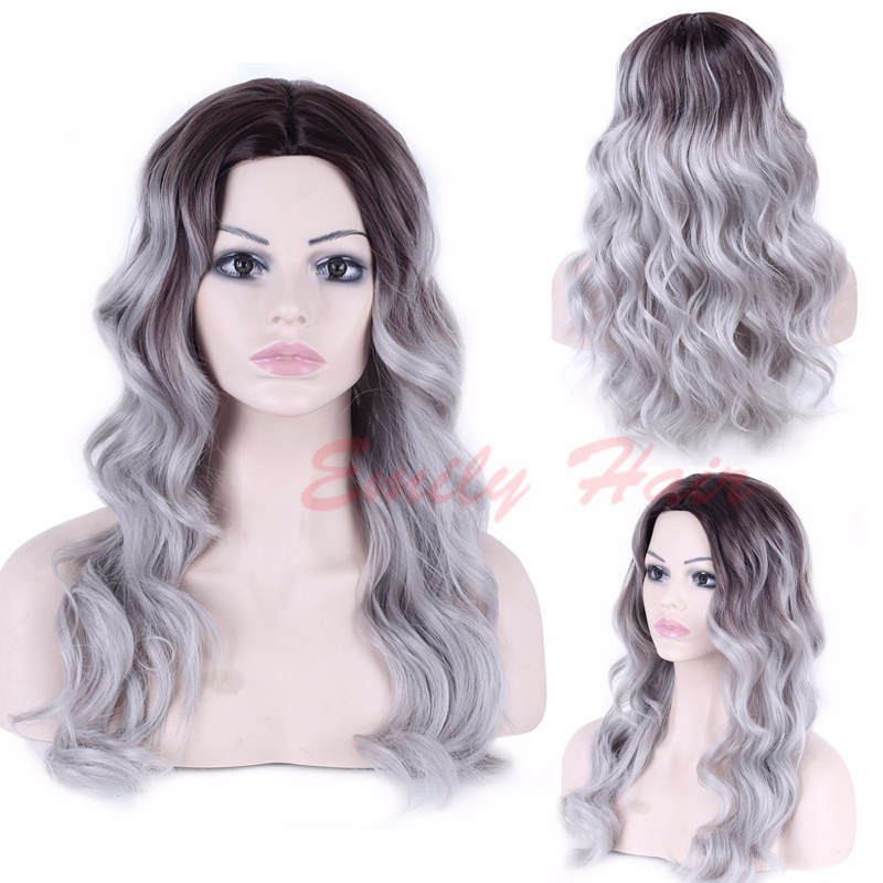 peruca cosplay-grey wig-gray wig-wigs for black women-ombre wig_