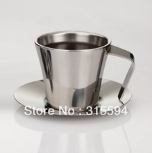 Hot selling High quality Double Wall Stainless Steel Coffee Cup Saucer G35002L