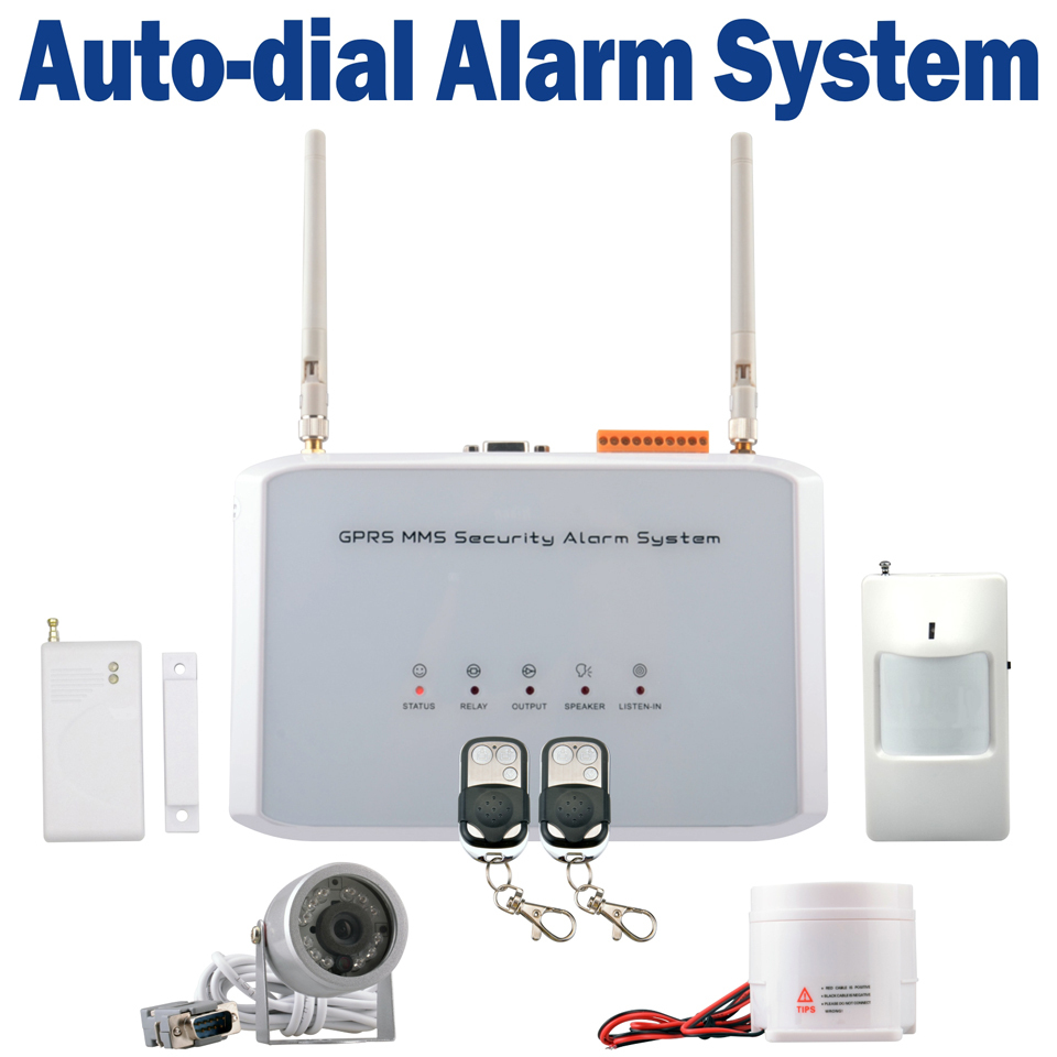 MMS/SMS GSM/CDMA Wireless Security Auto Dial Burglar Alarm System IR