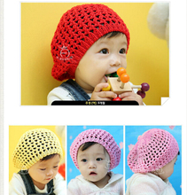 Kids Girls Baby Handmade Crochet Knitting Beret Hat Cap/ beret / baby fashion cap / nets hat / knitting line cap