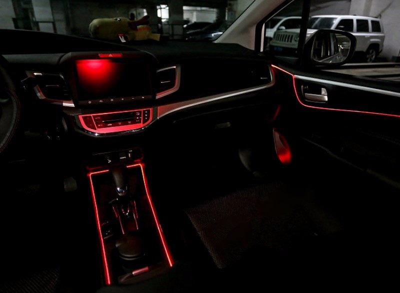 For Vw Volkswagen Nuevo Gol Car Interior Ambient Light Panel Illumination Car Inside Cool Strip Light Optic Fiber Band