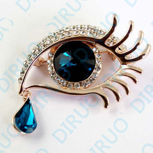 New Models Loved Clothes Sweater Accessories Simple Crystal Brooches Golden Plated Exaggeration Eye Brooch pins