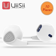 HOT Lot 10 UiiSii U1 Earphones with Microphone 3.5mm Stereo Earbuds for Mobile Phone iPhone Samsung Xiaomi PC Tablet MP3 Player