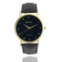 2015 Unisex Casual Male Watch Geneva Quartz Watches For Men Analog Faux Leather Wristwatches horloges mannen