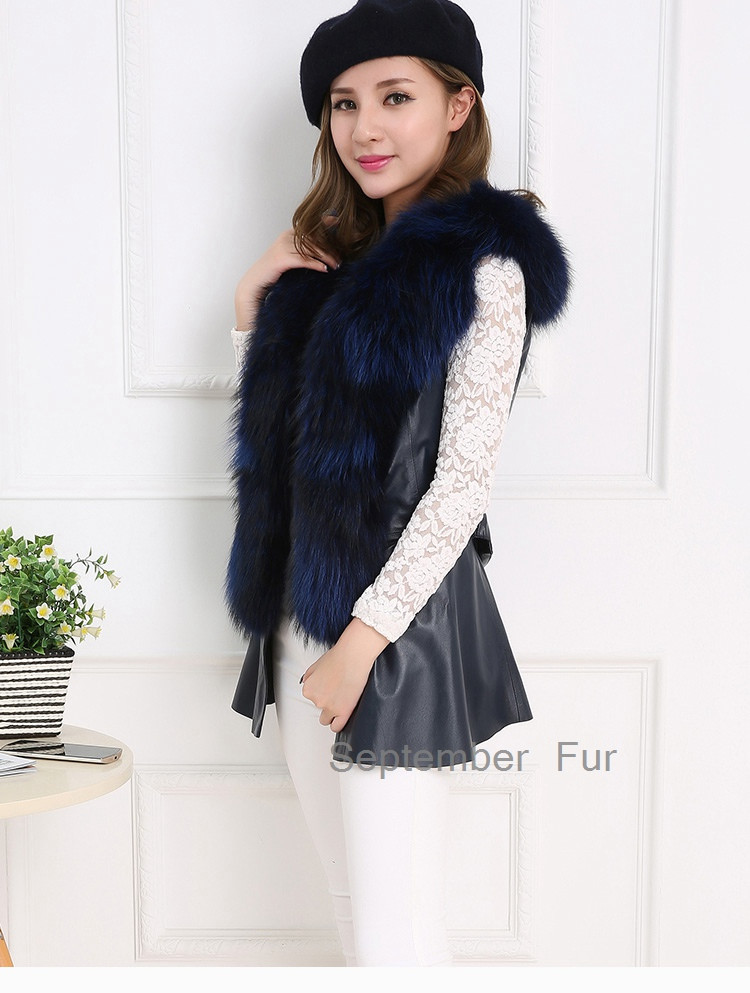 leather and fur collar waistcoat for women (6)