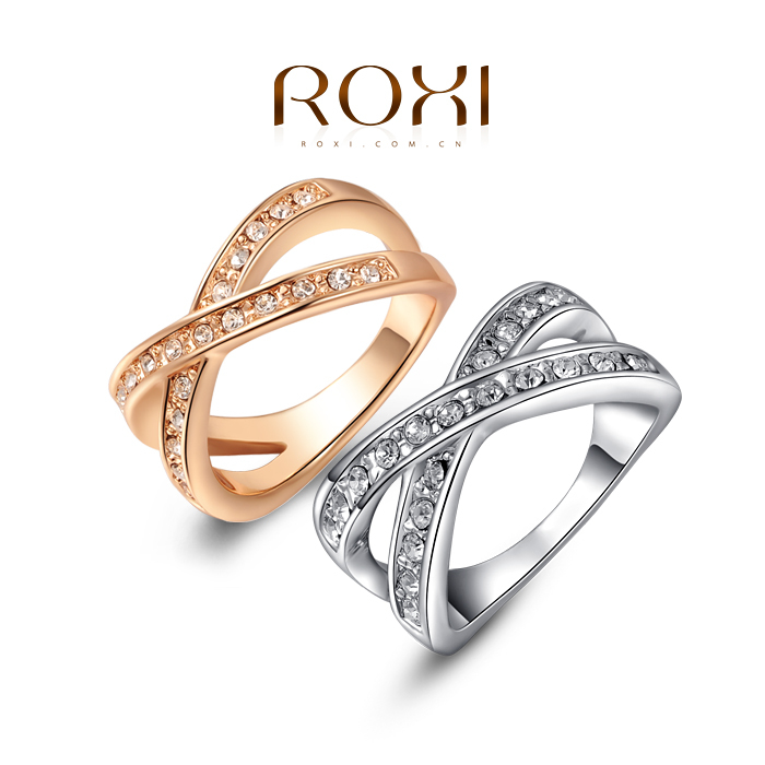 ROXI Christmas gift to girl X rings top quality make with genuine SWR crystal 100 hand