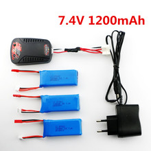 Yizhan Tarantula X6 JJRC H16 Spare part RC Quadcopter Lipo Battery 7.4V 1200mAh 30C Charger balance drone 3pcs