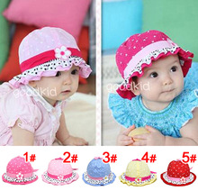 5 colors soft cotton kids topee baby hats, beach sun hats baby summer hat, children’s spring bucket cap with flower small love