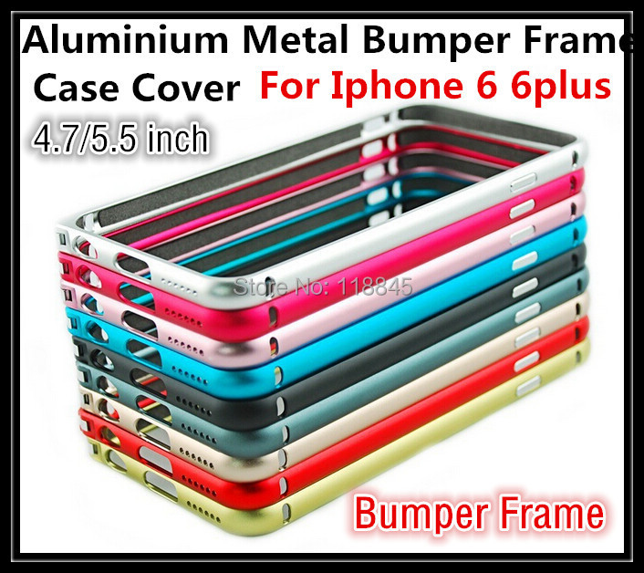 100pcs:Ultra Thin Metal Aluminum alloy Bumper Frame Case Cover For iphone 6 6plus Bumper for iphone 6 with Home Button Sticker