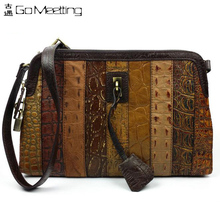 2016 Genuine Leather Women’s Patchwork Shoulder Bag First Layer Cowhide Messenger Bags Vintage Fashion Cross Body Bags WDJB27