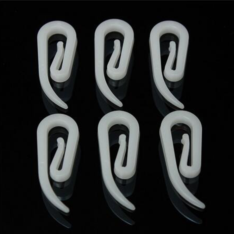 100 x CURTAIN HOOKS FOR CURTAINS WITH HEADER TAPE WHITE PLASTIC NYLON NEW 