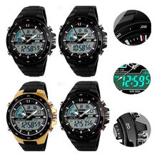 Nuevo estilo de moda S-shock para hombre impermeable alarma LCD Digital fecha analógico reloj del deporte militar