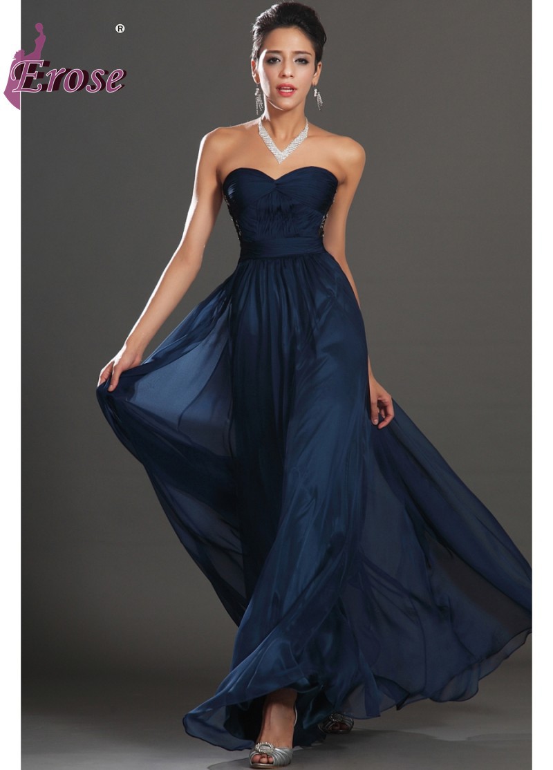 Wedding Navy Blue Formal Dress online get cheap navy blue maxi prom dress aliexpress com ade 046 free shipping simple fashion sweetheart pleated chiffon long evening gown 2016