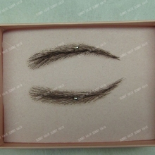 invisible swiss lace relastic hand made human hair false eyebrow black #1B color natural black man made eyebrow