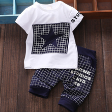 Baby boy clothes 2015 Brand summer kids clothes sets t shirt pants suit clothing set Star