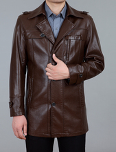 Free shipping 2015 new winter han edition men’s leather coat, men’s fashion leather jacket, size M – 4XL