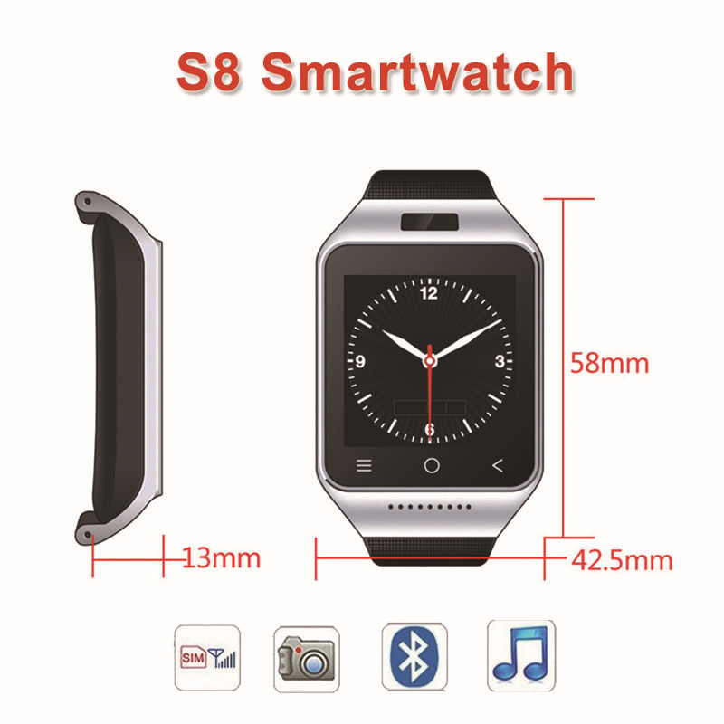 Original 3G Smartwatch ZGPAX S8 Smart Watch Android With MTK6572 Dual Core 3 0MP Camera WCDMA