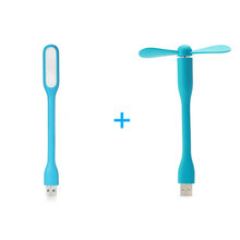 Mini Flexible Bendable USB Fan and USB LED Light Lamp USB Gadgets Package For Power Bank for PC for Laptop for Notebook