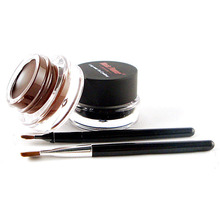WholesaleHot Sales Brown Black Colors Eyeliner Gel 2Pcs Brushes Makeup Cosmetic SetsFree DropShipping