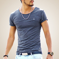 Men T Shirts Fashion 2016 new Summer Style Short Sleeve Men t shirt Solid Fitness High