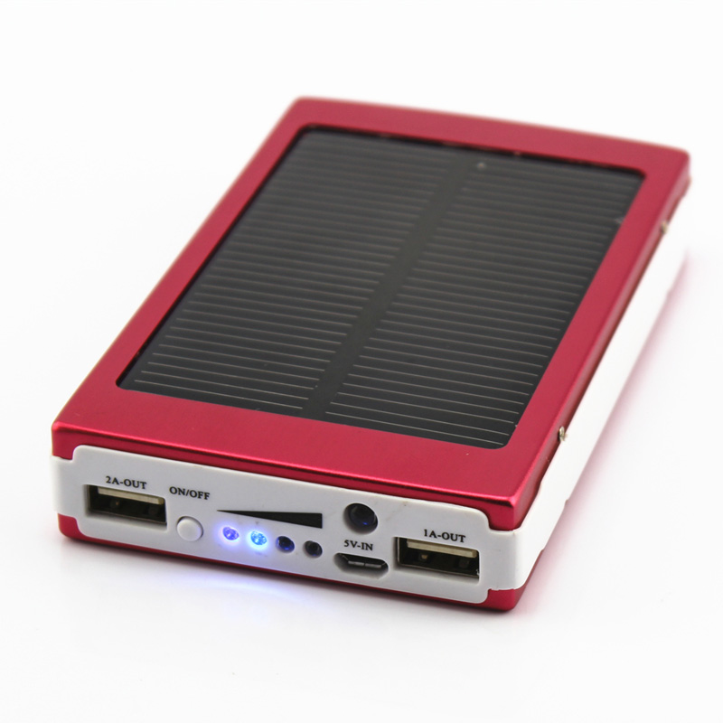 10000mAh capacity portable solar charger powerbank dual usb backup power bank core batteria externa powercore with solar panel
