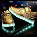 Children Casual Shoes With Lights For Kids USB Chargeing Led Light Up Sneakers With Wings Luminous