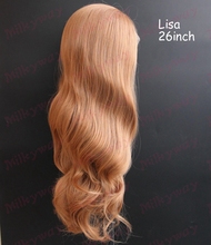 Free Shipping #27HR body wave synthetic lace front wig brown heat resistant synthetic wig Lisa