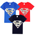 2016 new street fashion for men and women T shirt boys clothes blue Superman logo main
