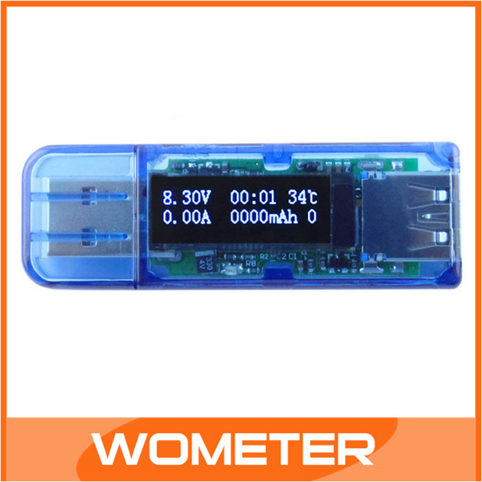 5 pcs White 4 Bit Color OLED USB Detector Voltmeter Ammeter Power Capacity Tester Meter Voltage Current Mobile#400017