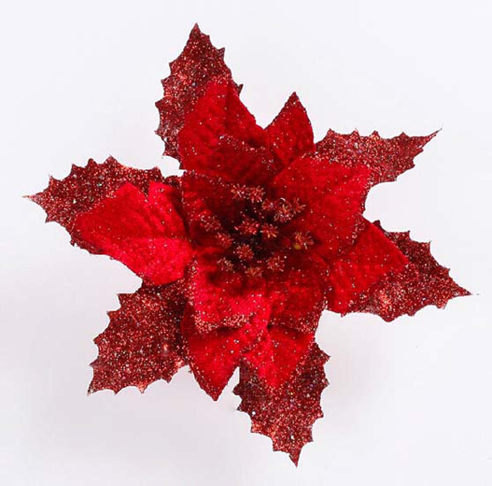 17cm artificial christmas poinsettia flower exquisite 17cm artificial christmas poinsettia flower exquisite