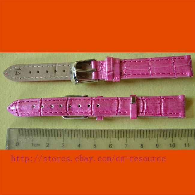1 x 14mm GENUINE COW LEATHER watch band rose 03