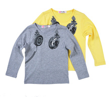 Retail Kids Boys long-sleeved T-shirt candy shirt Childrens coat children autumn clothes cartoon Headphones pattern Boys t-shirt