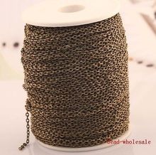 100m/lot Necklace Chain Bulk Antique Bronze Durable Chain for Metal Bracelet