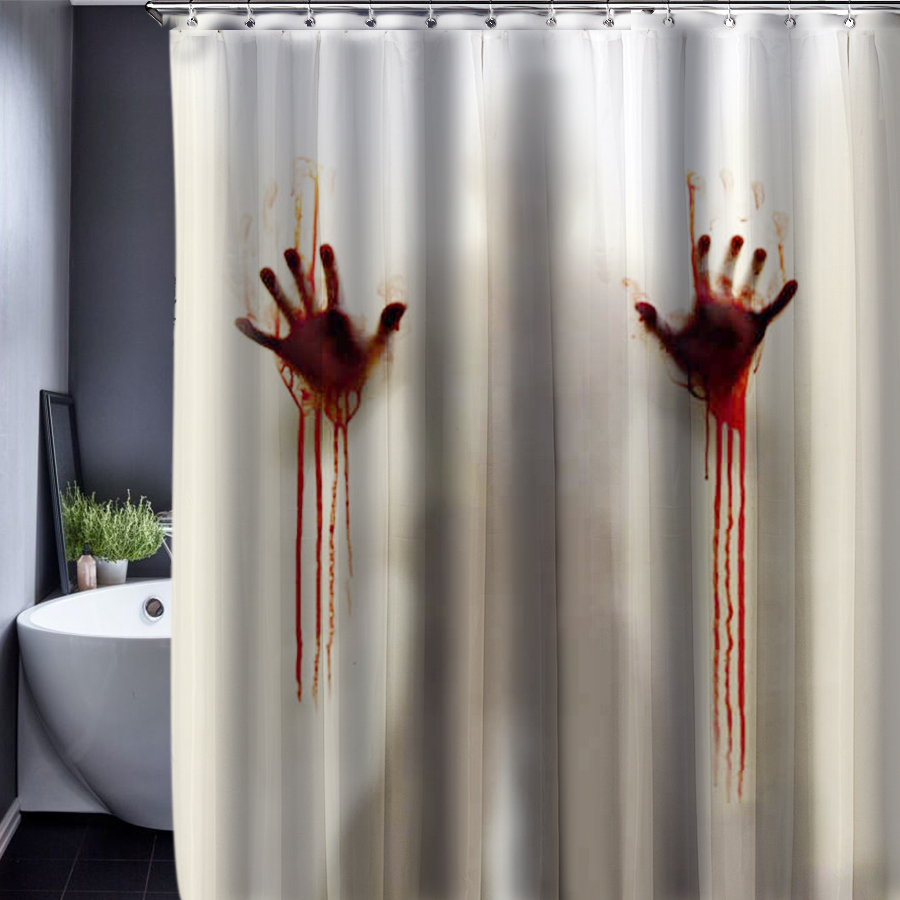 Bloody hands Skull Tattoo Shower Curtain Polyester Waterproof Fabric 150x180cm Customized Bathroom Shower Curtains