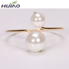 Newest Summer Wedding Pearl Gold Ring For Women Trendy Big Pearl Rings Womens Free Shipping
