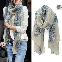 2014 160*70cm High quality Blue and White Porcelain Style Thin Section the Silk Floss Women Scarf Shawl #L033511