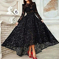 Arabic Evening Dress Long Sleeve 2015 Lace Black Cheap Kaftan Islamic Dress Party Evening Elegnat vestido