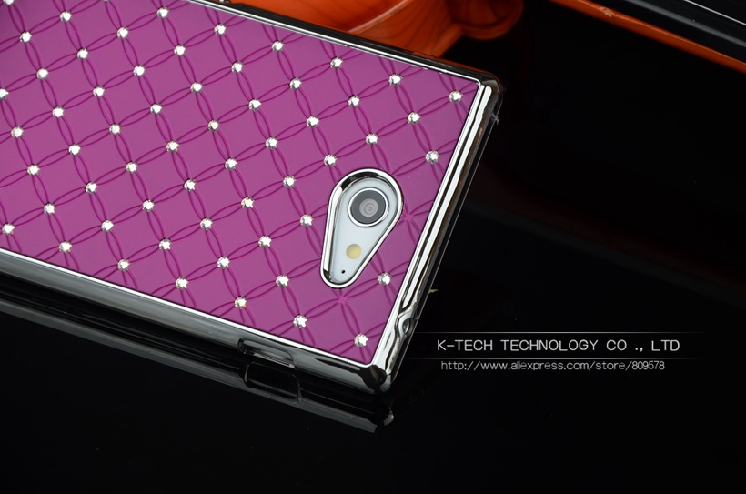 Shining Rhinestone Diamond Rubberized Matte Cover With Silver Chromed Skin Case For SONY XPERIA M2 Aqua S50h Mobile Phone Bags Shining Rhinestone Diamond Rubberized Matte Cover With Silver Chromed Skin Case For SONY XPERIA M2 Aqua S50h Mobile Phone Bags