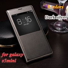 Smart View Sleep Function Open Window Leather Flip Back Cover Protect Case for Samsung Galaxy S5