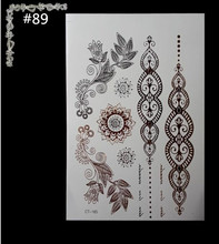 2015 new metallic gold and silver temporary Flash henna tattoos sex product sticker metal jewelry Tatouage