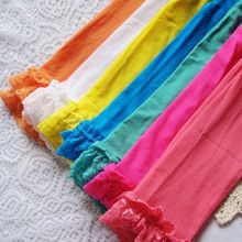 Candy Color Velvet Baby Kids Girl Legging Pants Colorful Lace Side Legging for Gilrs 5 9Y