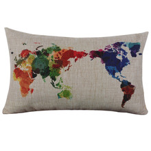 Happy home Throw Pillow case personalized pillowcase Linen Square Throw Flax Pillow Case Decorative Cushion Pillow Cover