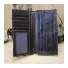 New High Quality Vintage 3D Tiger Prints 100 Genuine Leather Cowhide Men Long Bifold Wallet Card