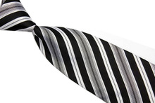 NT0627 White Black Stripes Woven Mens Necktie New Silk Polyester Business Casual Wedding Fashion Knitted Ties