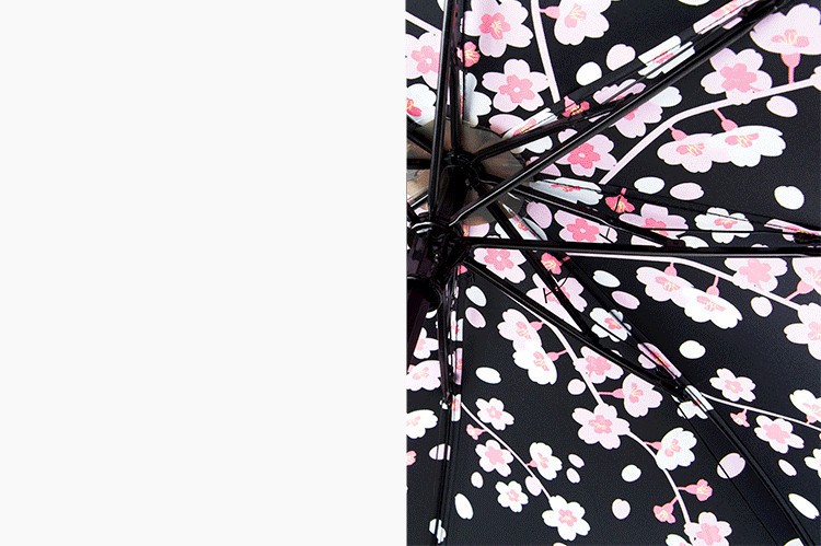 2016 High Quality Man Woman Fashion Beautiful Sakura Rain Umbrella 3 Fold Anti Uv Fashion Windproof Free Shipping HI01 (7)