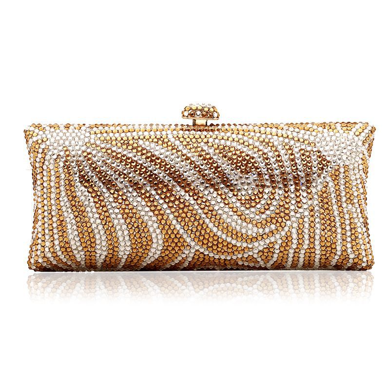 ... White-Gold-Pattern-Evening-Bags-Hard-Panelled-Clutch-Sac-A-Main-Bag