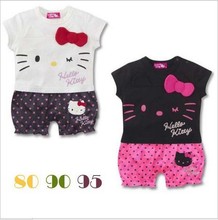 2015 baby winter romper clothing sets newborn Cartoon hello KT kids rompers boy girl children autumn