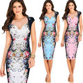 Women Dress Vestidos Summer Print Flower Sexy Slim Fitness Long Casual Party Dresses Plus Size XXL