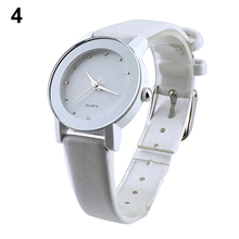 Nueva SINOBI Classic para mujer para hombre negro de cuero blanco cristal correa de reloj de cuarzo 0SOR