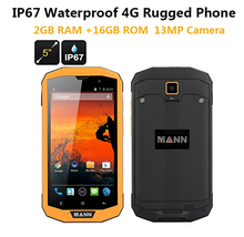 unlocked cell phone Mann 5S+ Qualcomm Quad Core 5.0” IPS Android 4.4 ip67 Rugged waterproof Phonr 13MP Camera 2GB RAM 4G  LTE